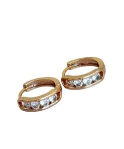 Circle Stones Hoops Earrings