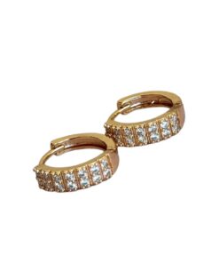Trendy Stones Hoops Earrings
