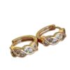 Braid Hoops with Stones Earrings