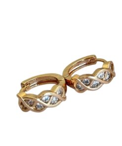 Braid Hoops with Stones Earrings
