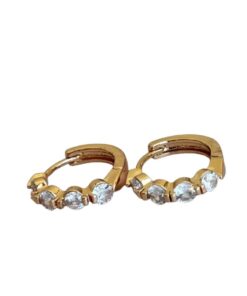 Four Stones Hoops Earrings