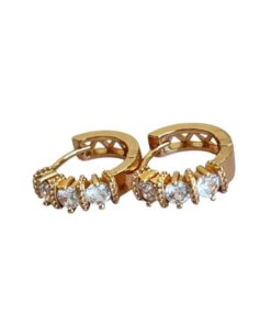 Three Stones Hoops Earrings