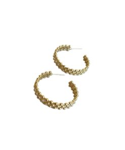 Gold Beaded Hoop Earrings
