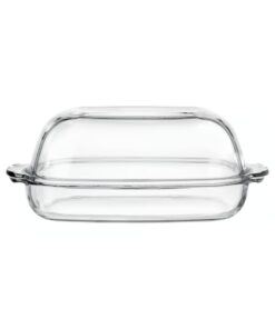IKEA BUREN Oven/Serving Dish with Lid Clear Glass 42x26 cm