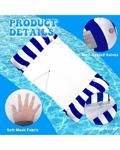 SKY-TOUCH Inflatable Water Pool Hammock Dark Blue 120 * 70cm - Image 2