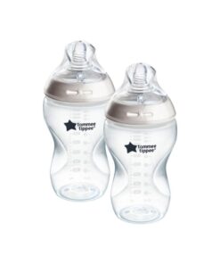 TOMMEE TIPPEE Natural Start Anti-Colic Baby Bottle with Medium Flow Breast-Like Teat 340ml 3m+ Pack of 2