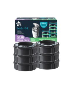 TOMMEE TIPPEE Twist and Click Advanced Nappy Bin Refill Cassettes Pack of 6