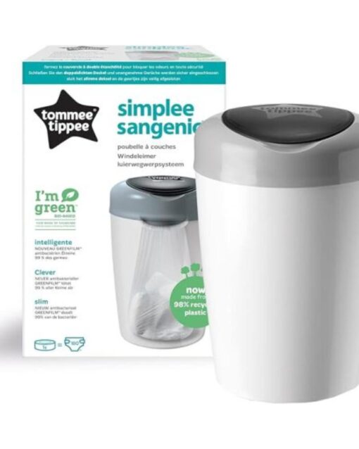 TOMMEE TIPPEE Grey Simplee Sangenic Nappy Bin - Image 2