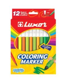 LUXOR Coloring Marker Washable Thin 12 Super Brigh