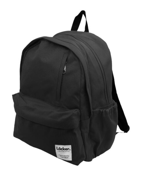 LOCKER Plus Plain 2 Compartments Black Backpack