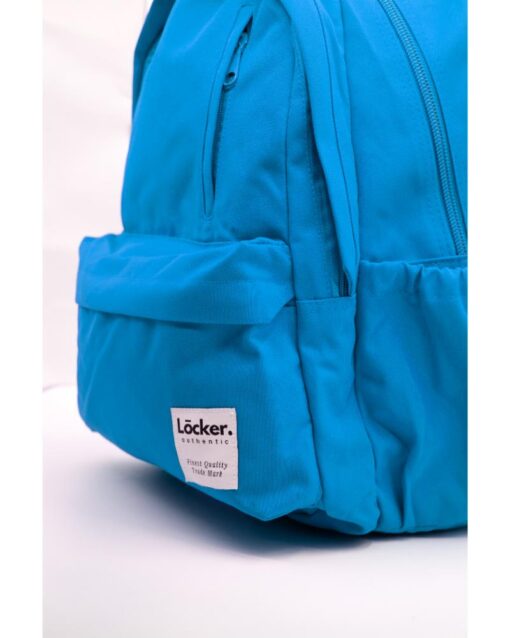 LOCKER Plus Plain 2 Compartments Blue Backpack - Image 2