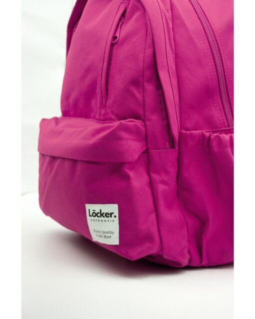 LOCKER Plus Plain 2 Compartments Fuchsia Backpack - Image 3