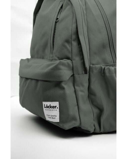 LOCKER Plus Plain 2 Compartments Grey Backpack - Image 2