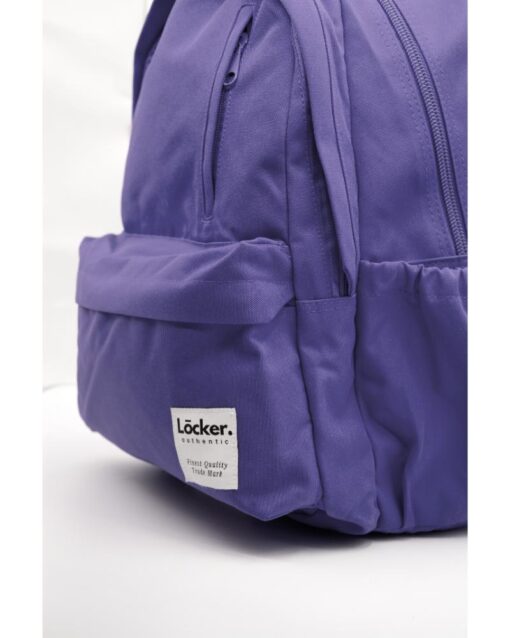 LOCKER Plus Plain 2 Compartments Purple Backpack - Image 2